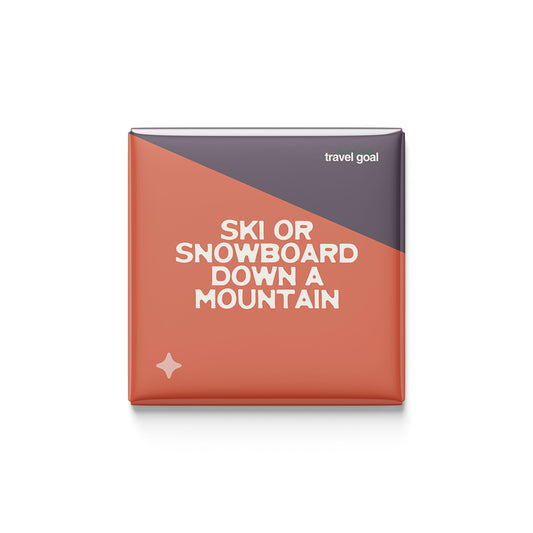 Snowboard / Ski Down a Mountain Magnet